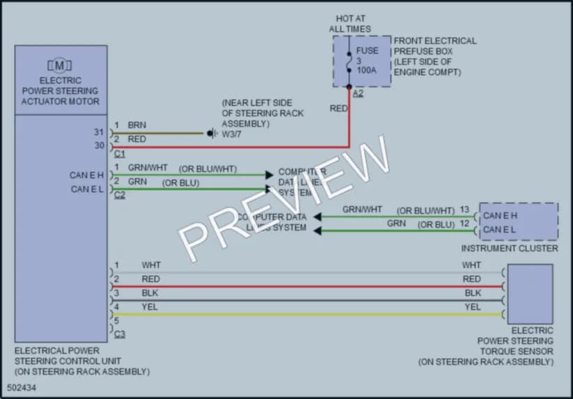 2016 MercedesBenz CLA250 Electronic Power Steering wiring diagram preview