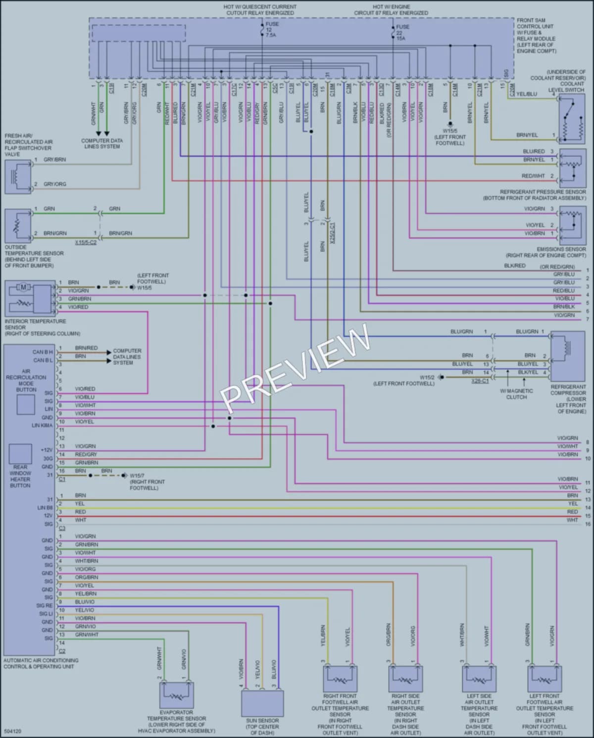 2016 MercedesBenz CLS400 Air Conditioning wiring diagram preview