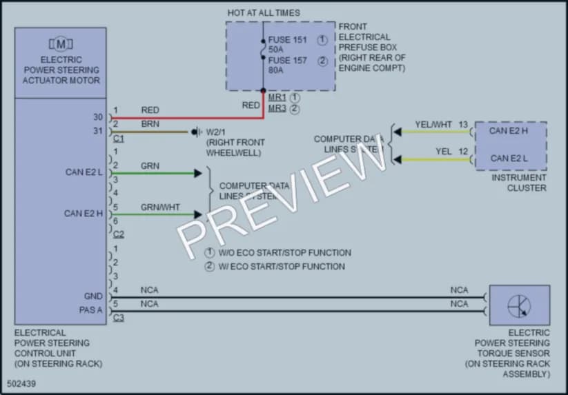 2016 MercedesBenz CLS550 Electronic Power Steering wiring diagram preview