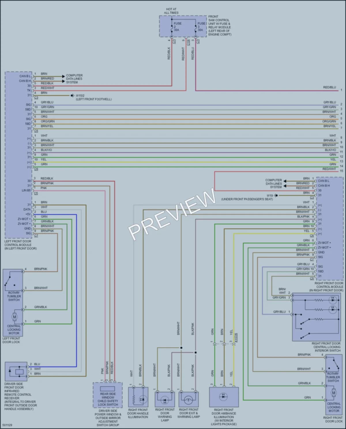 2016 MercedesBenz CLS550 Power Door Locks wiring diagram preview