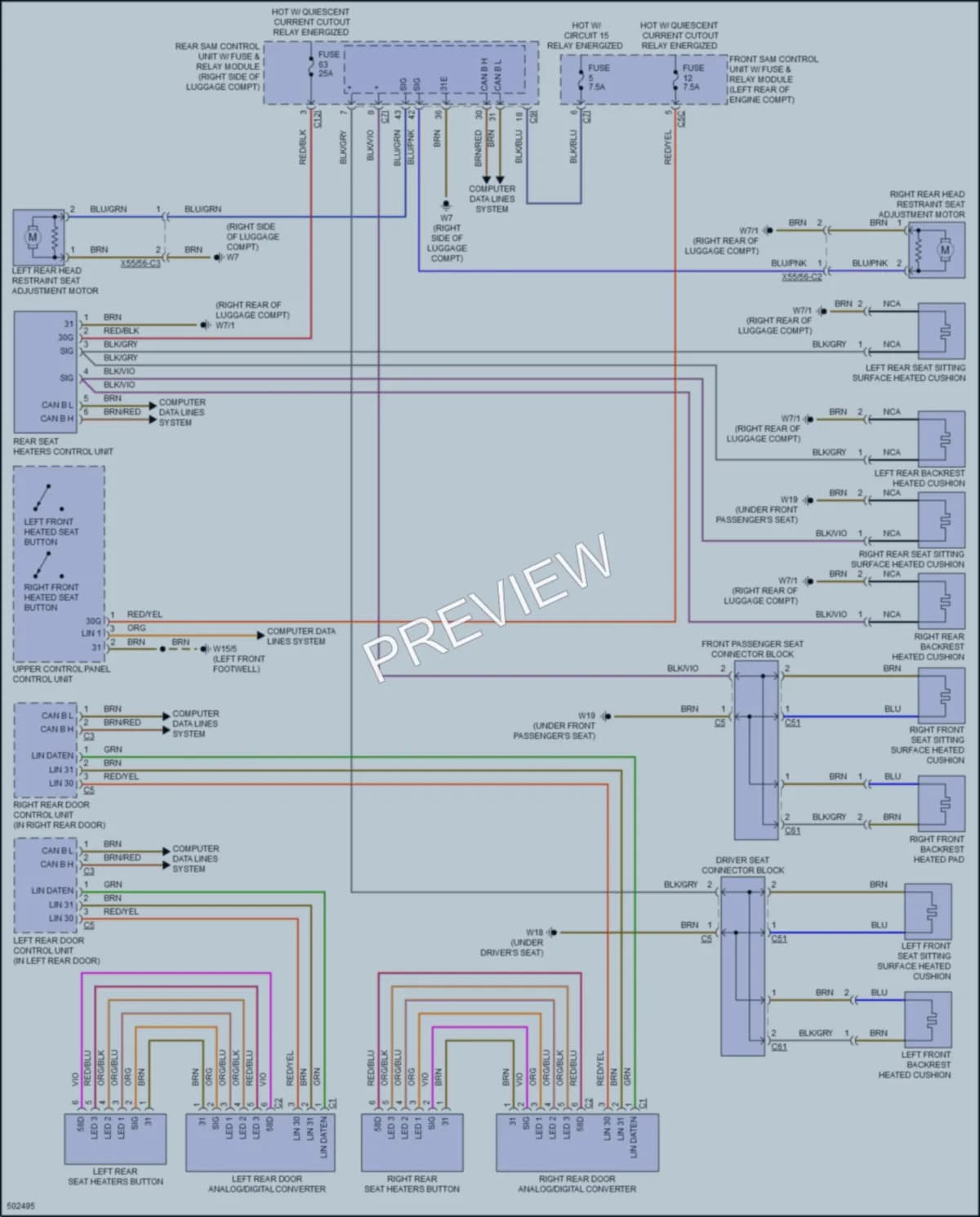 2016 MercedesBenz CLS550 Power Seats wiring diagram preview