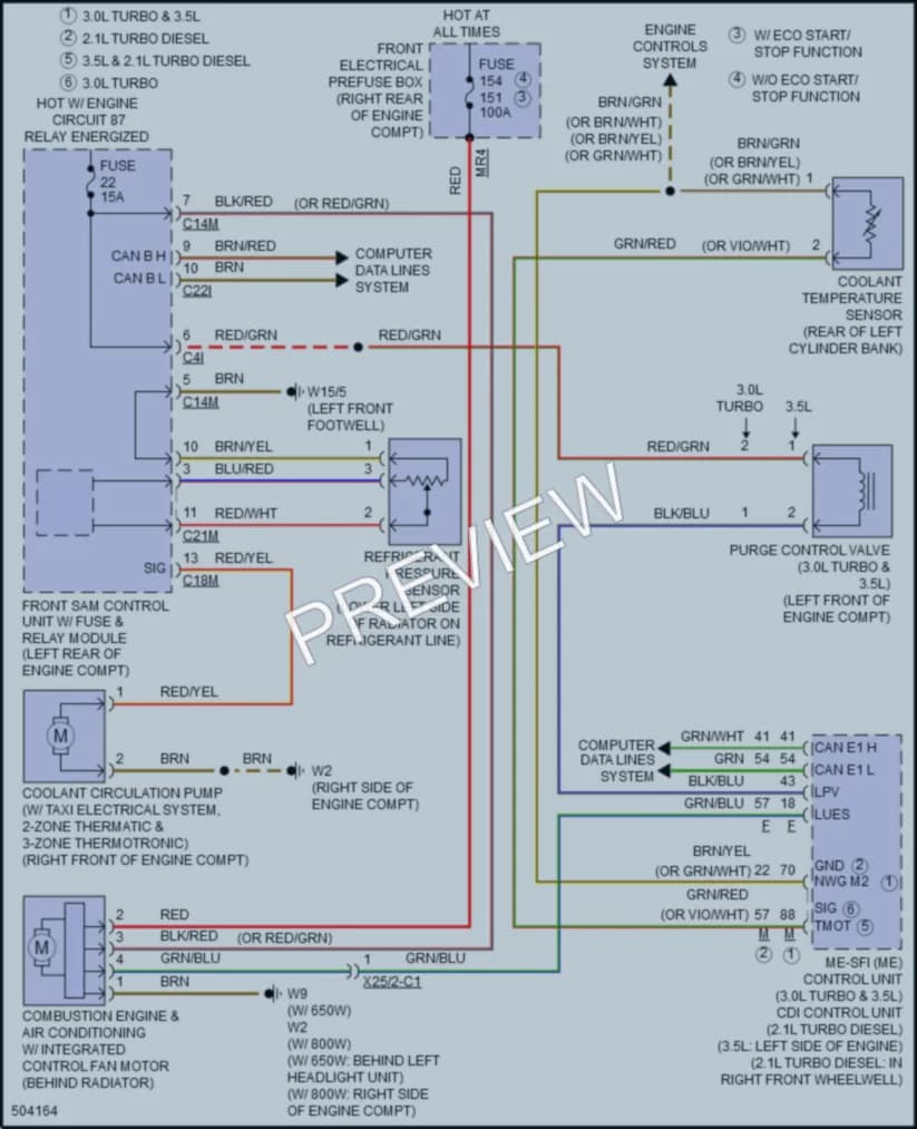 2016 MercedesBenz E250BLUETEC Cooling Fan wiring diagram preview