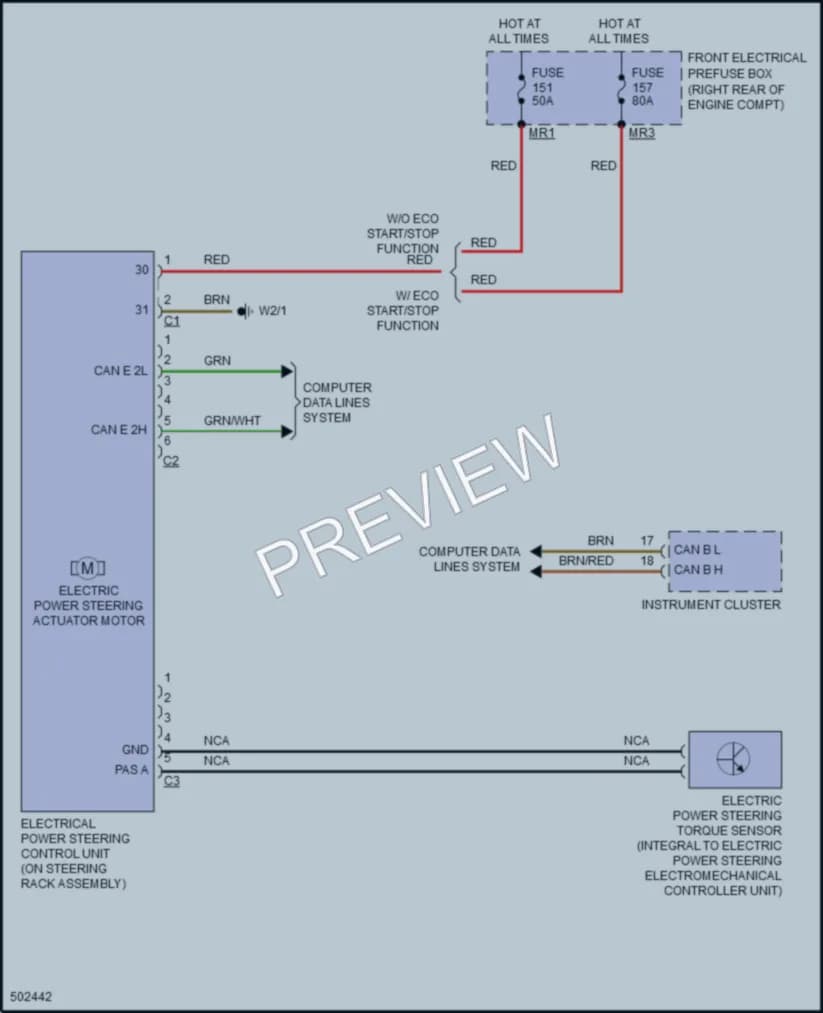 2016 MercedesBenz E250BLUETEC Electronic Power Steering wiring diagram preview