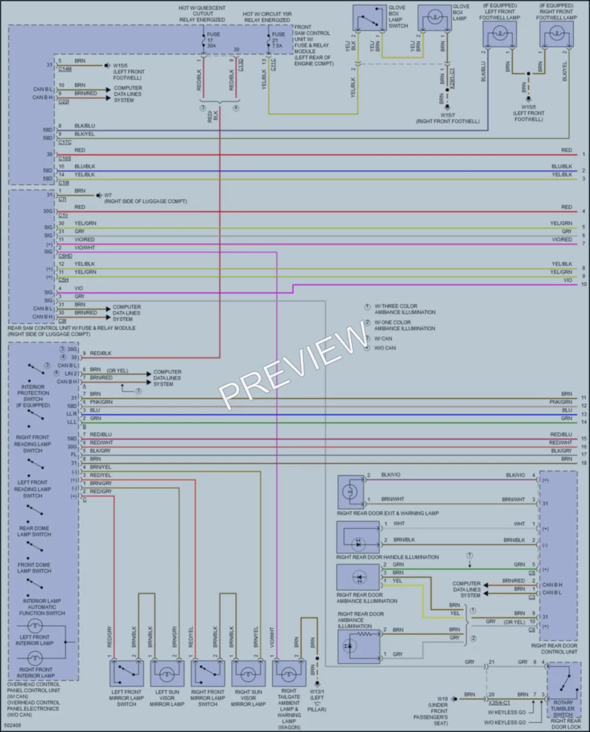 2016 MercedesBenz E250BLUETEC Interior Lights wiring diagram preview