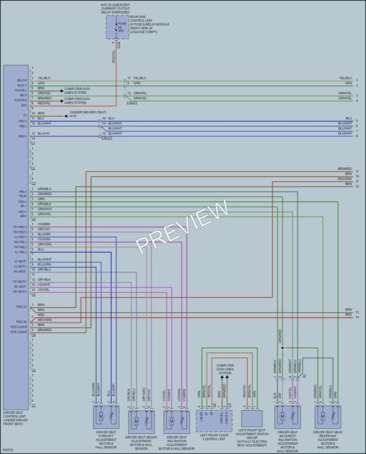 2016 MercedesBenz E250BLUETEC Memory Systems wiring diagram preview