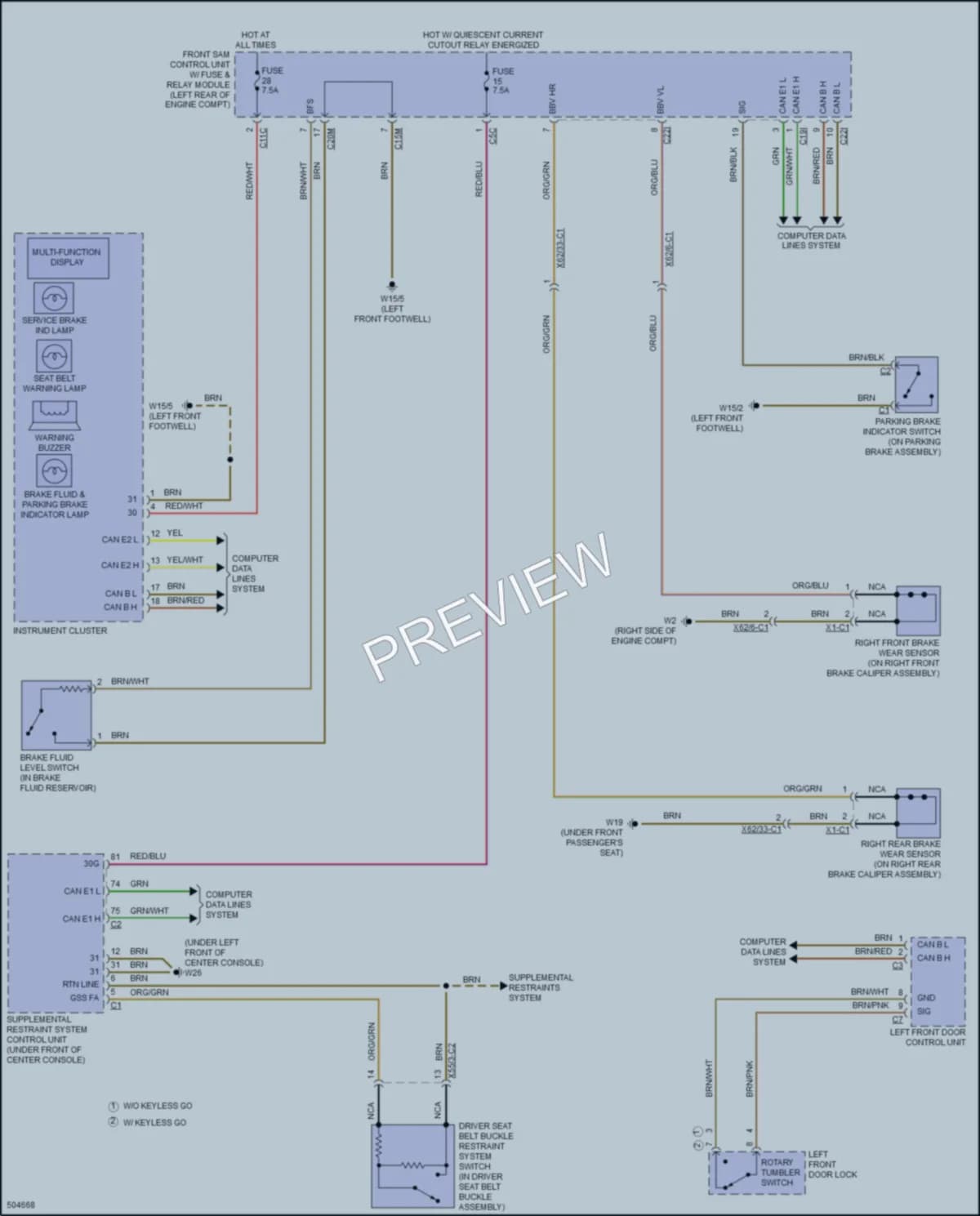 2016 MercedesBenz E250BLUETEC Warning Systems wiring diagram preview