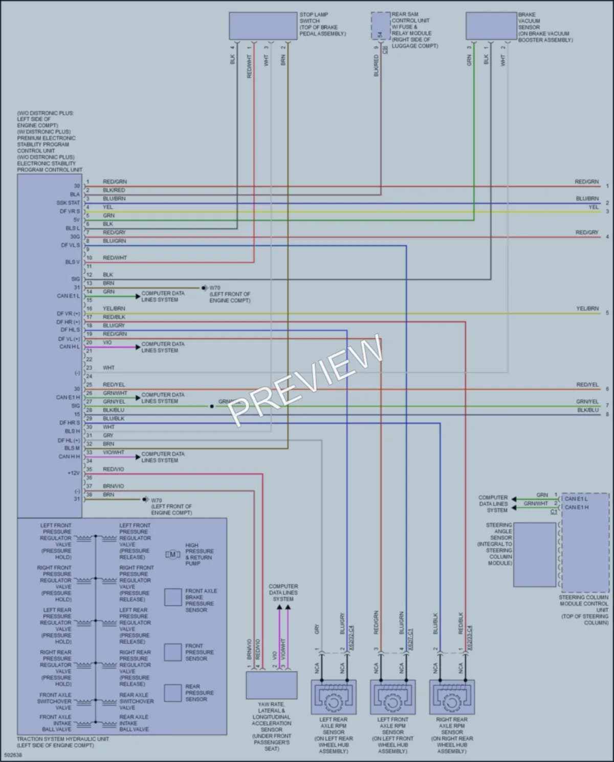 2016 MercedesBenz E350 Anti Lock Brakes wiring diagram preview