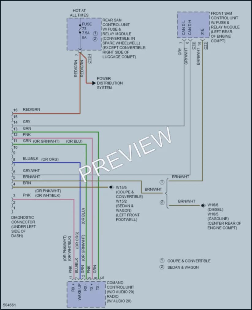 2016 MercedesBenz E550 Computer Data Lines wiring diagram preview