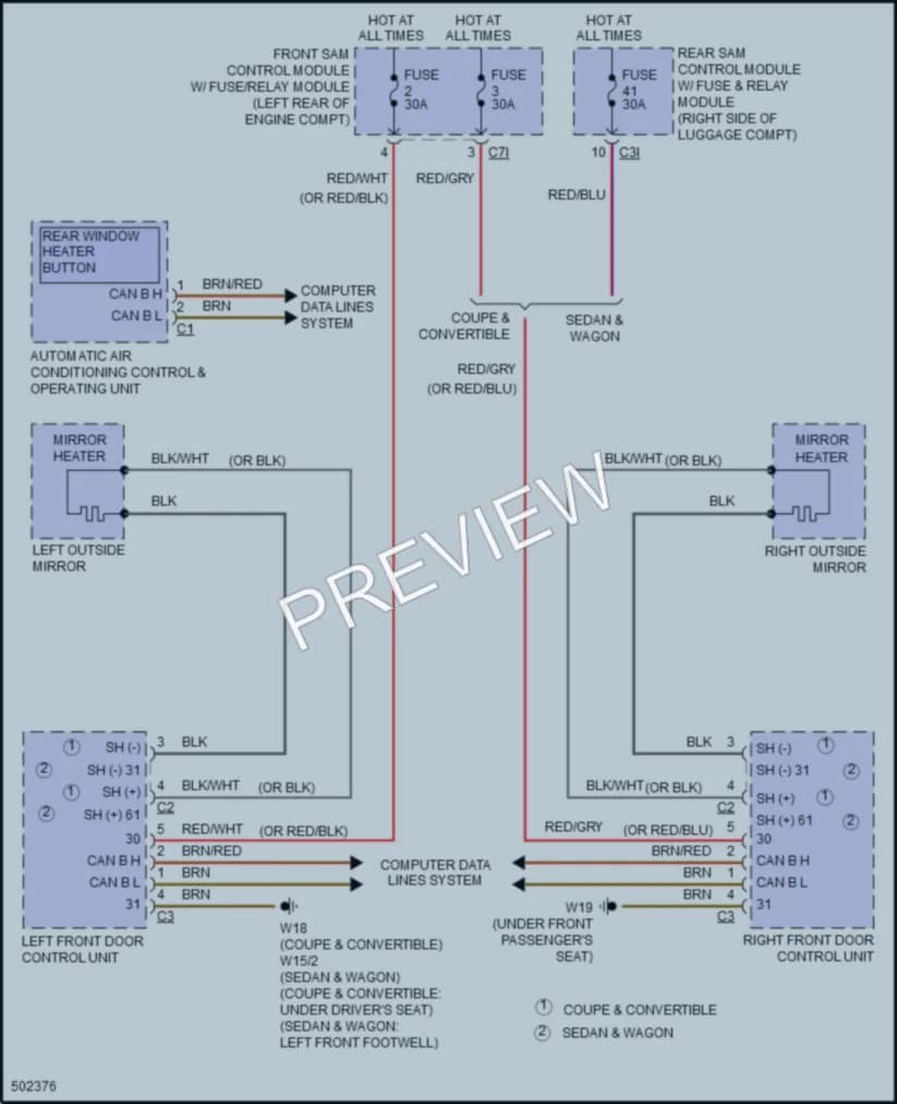 2016 MercedesBenz E550 Defoggers wiring diagram preview