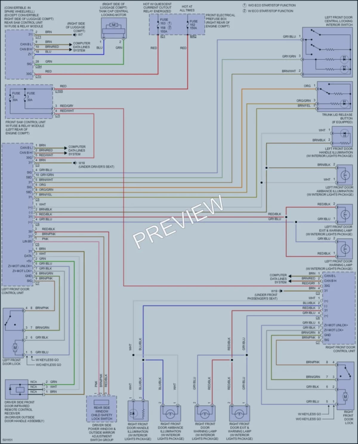 2016 MercedesBenz E550 Power Door Locks wiring diagram preview