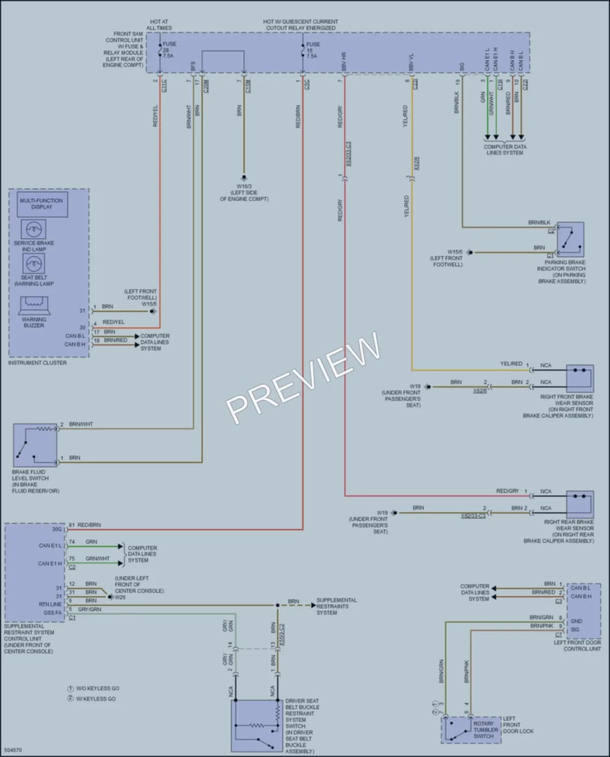 2016 MercedesBenz E550 Warning Systems wiring diagram preview