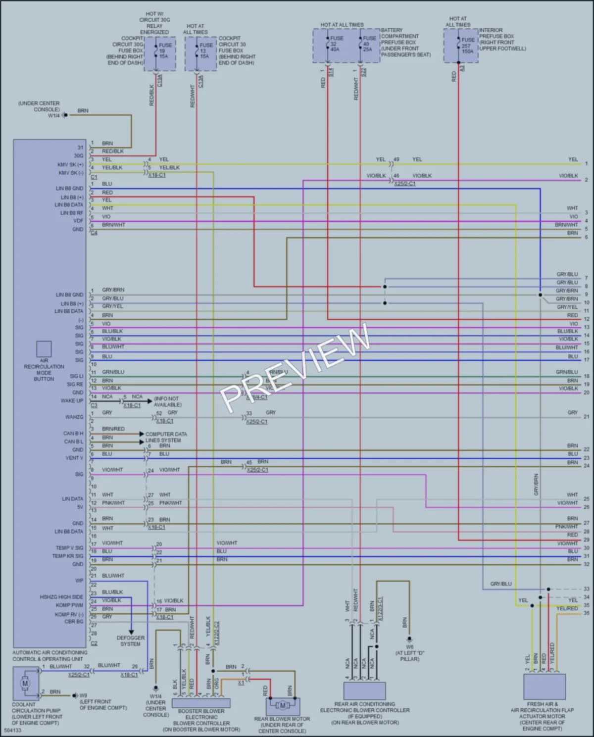 2016 MercedesBenz GL350BLUETEC Air Conditioning wiring diagram preview