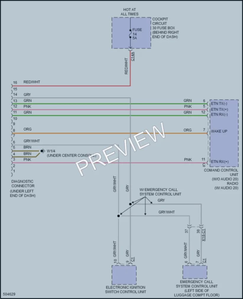 2016 MercedesBenz GL450 Computer Data Lines wiring diagram preview