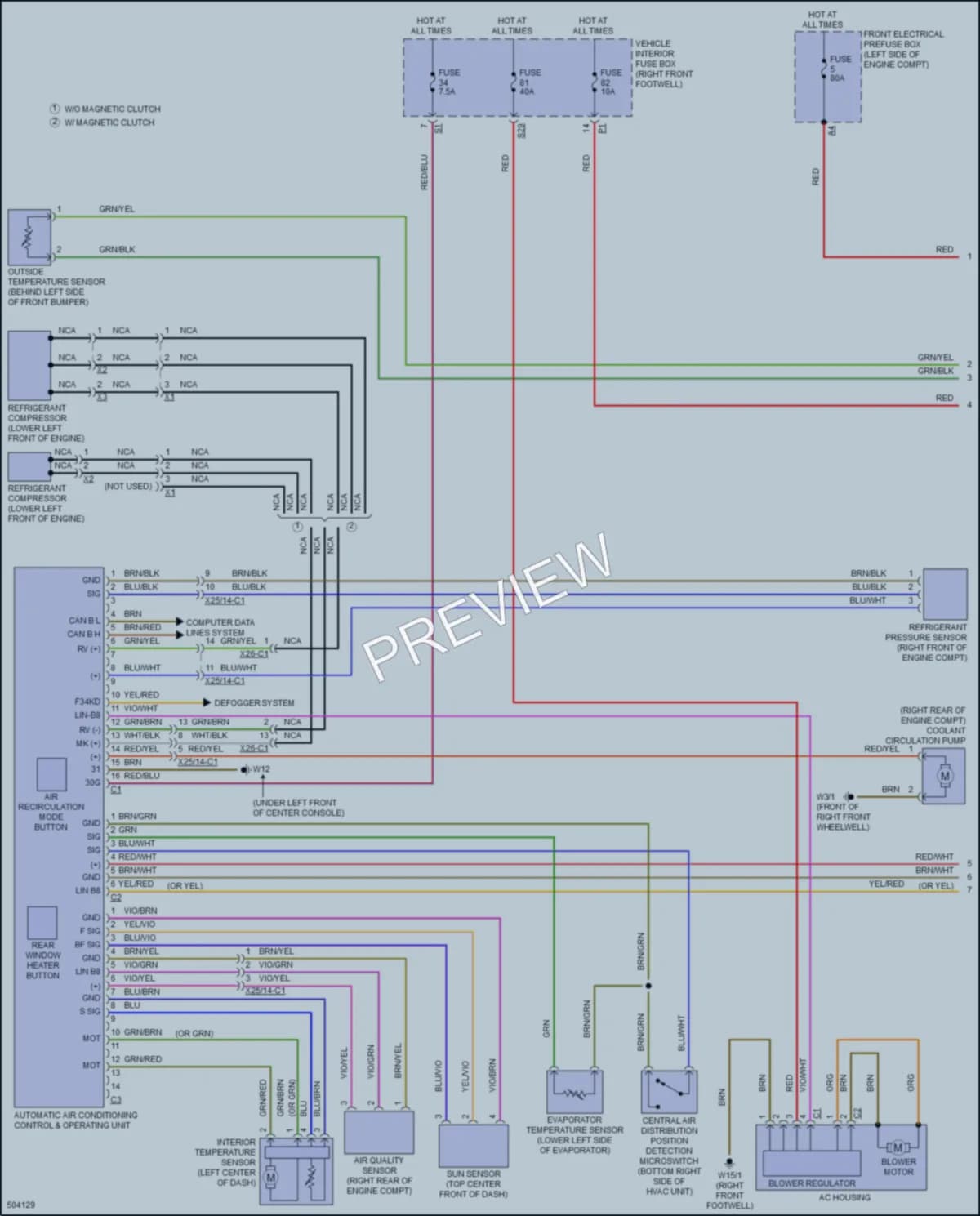 2016 MercedesBenz GLA250 Air Conditioning wiring diagram preview