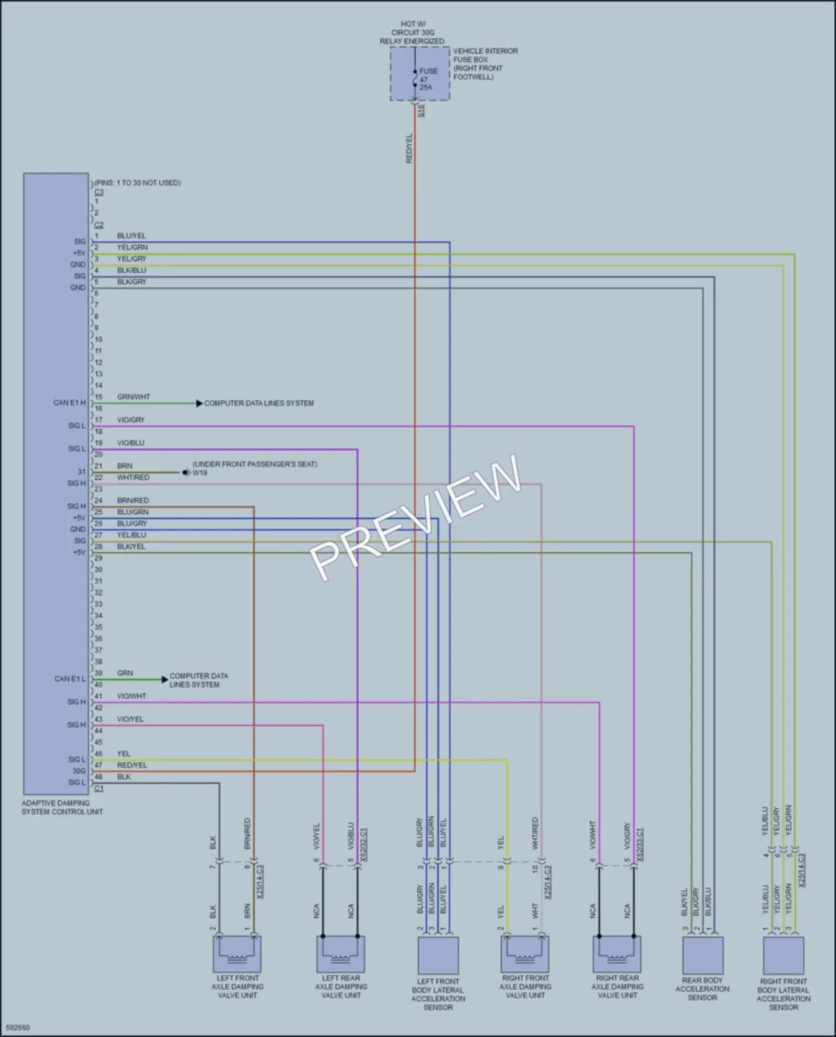 2016 MercedesBenz GLA250 Electronic Suspension wiring diagram preview