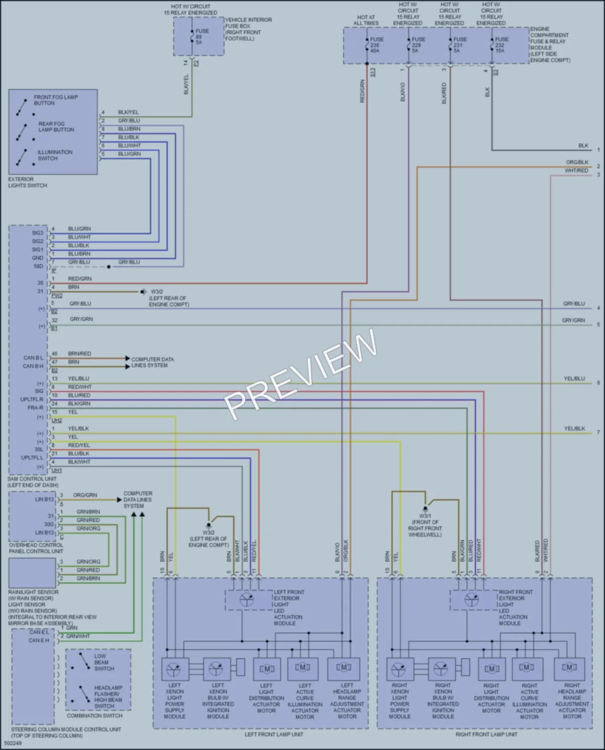 2016 MercedesBenz GLA250 Headlights wiring diagram preview