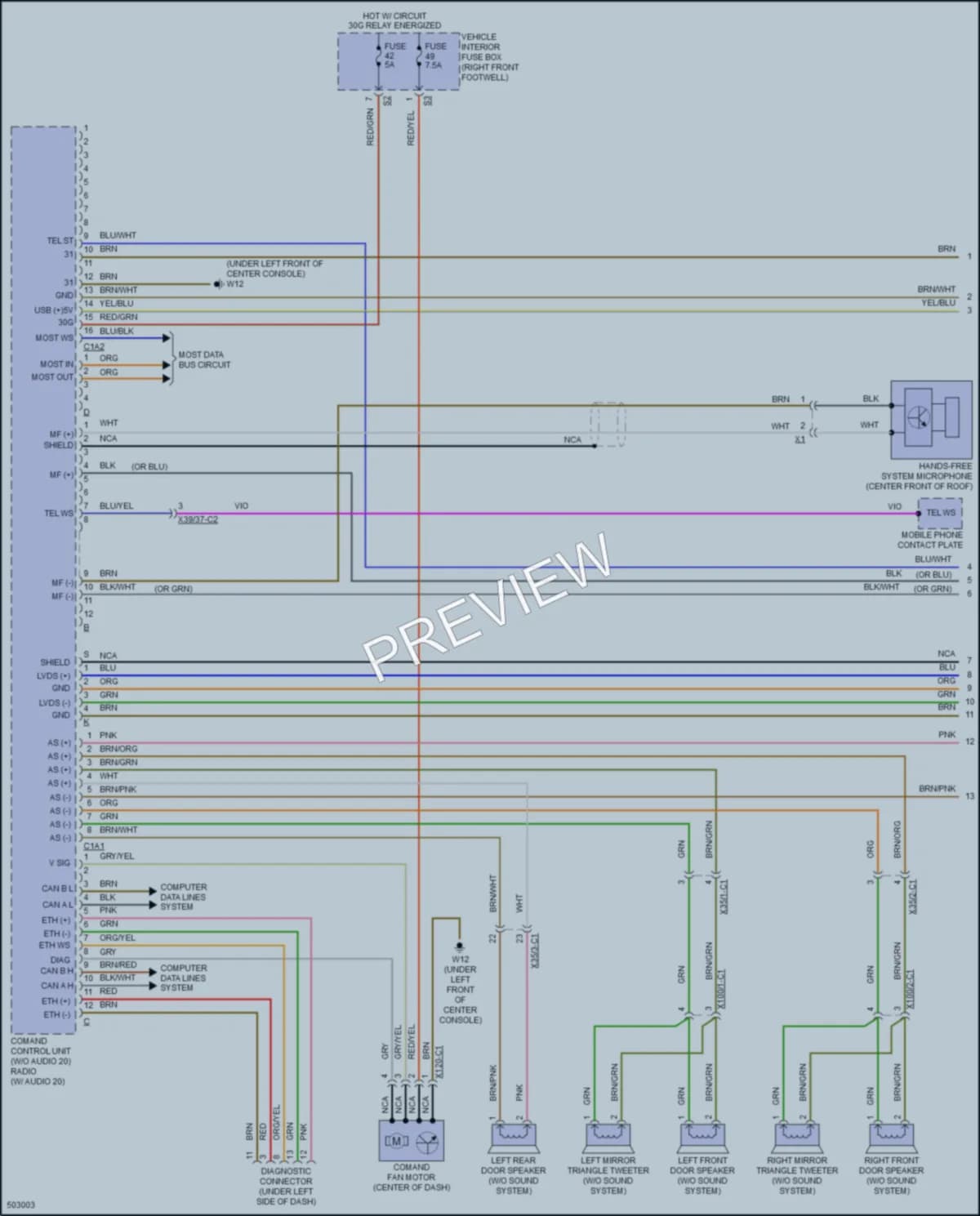 2016 MercedesBenz GLA250 Radio wiring diagram preview