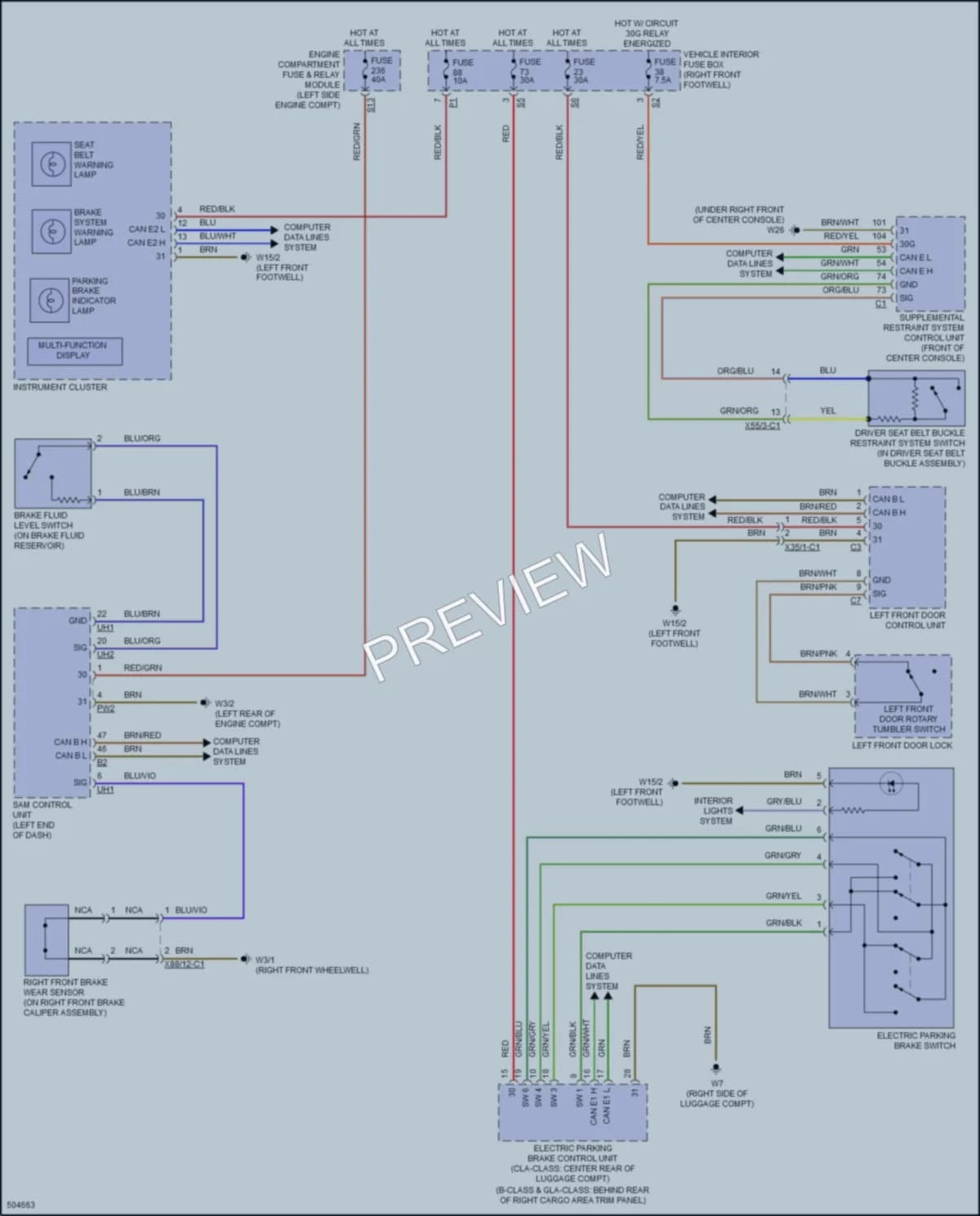 2016 MercedesBenz GLA250 Warning Systems wiring diagram preview