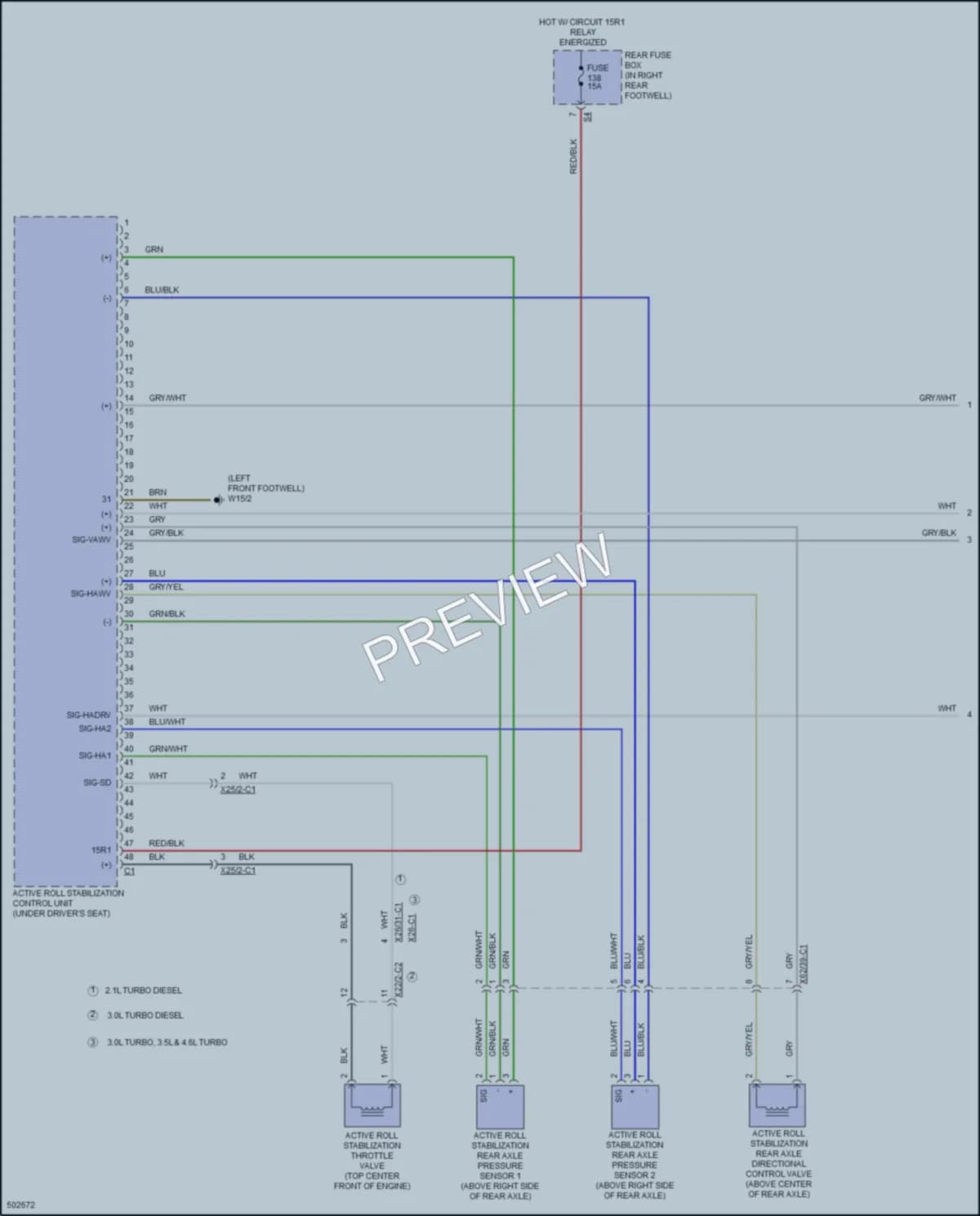 2016 MercedesBenz GLE300d Electronic Suspension wiring diagram preview