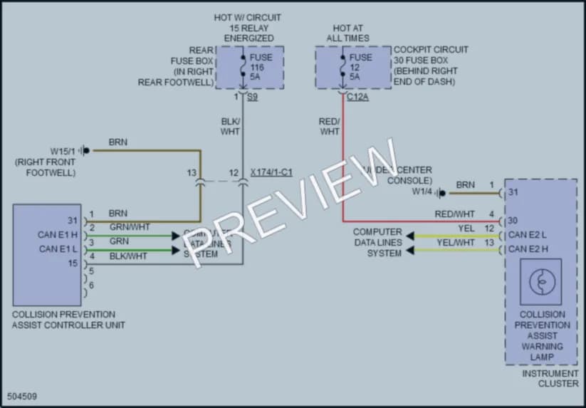 2016 MercedesBenz GLE300d Instrument Cluster wiring diagram preview