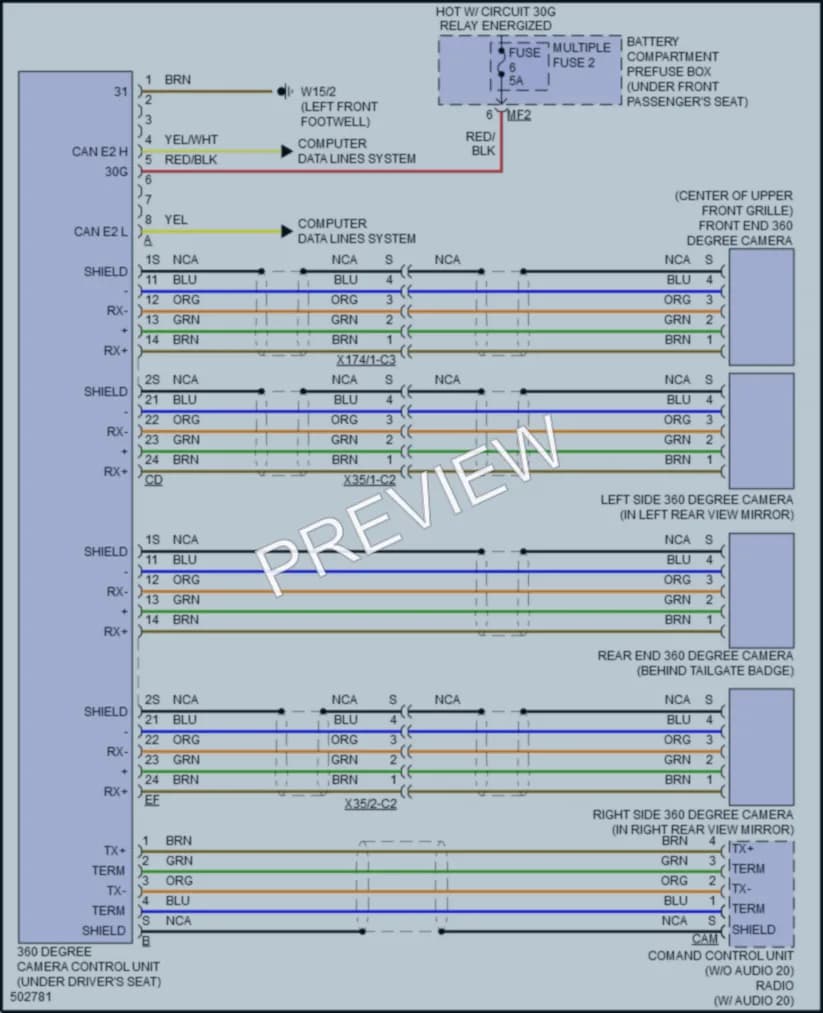 2016 MercedesBenz GLE300d Navigation wiring diagram preview