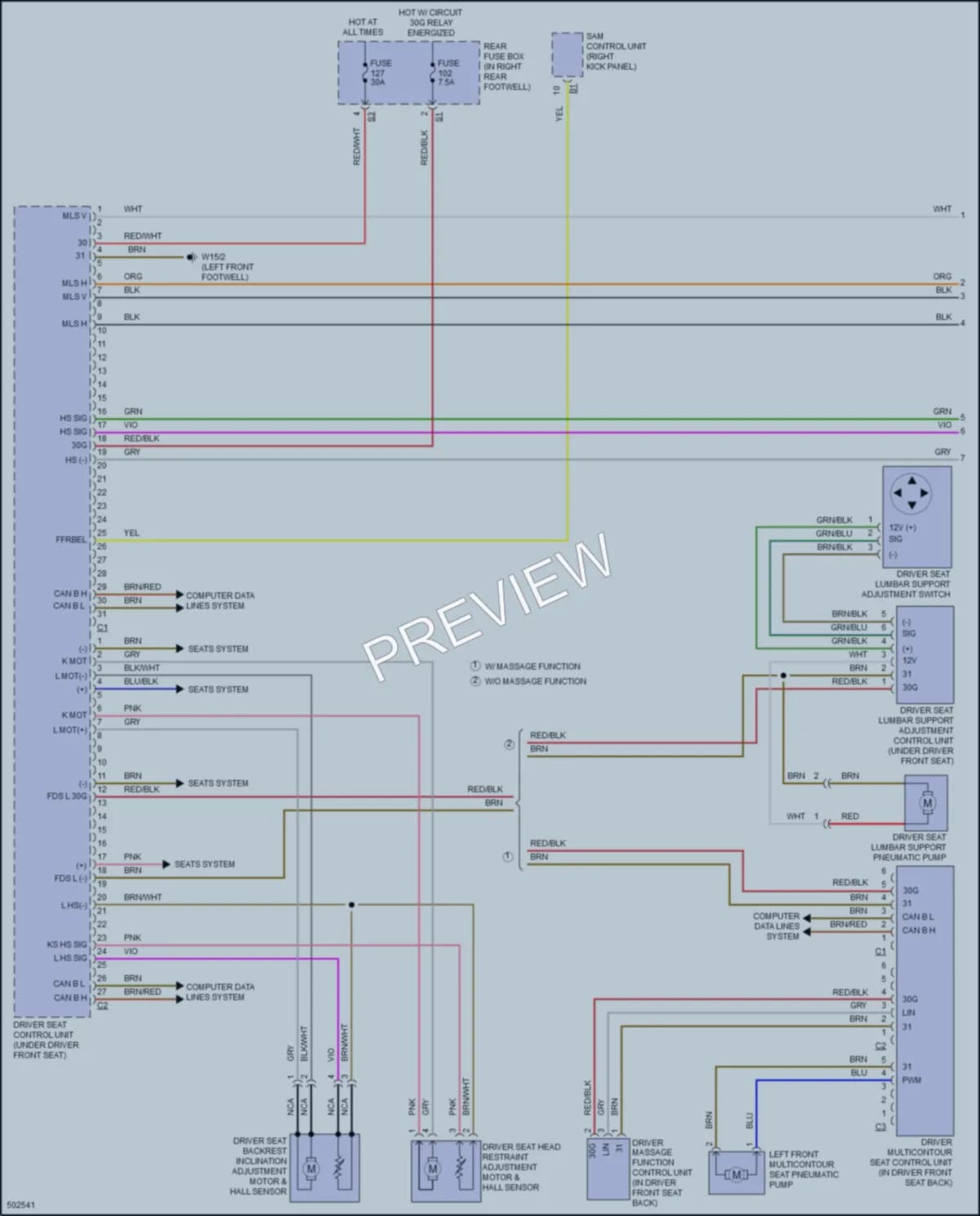 2016 MercedesBenz GLE400 Memory Systems wiring diagram preview