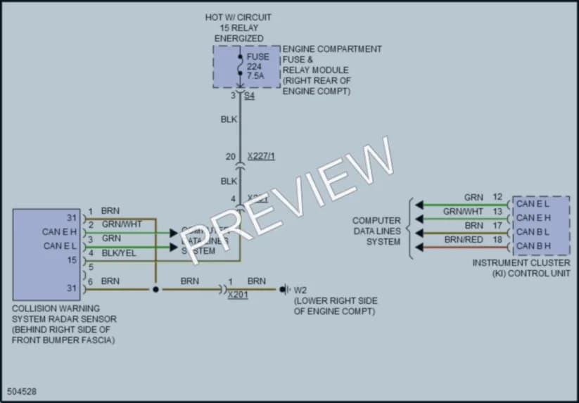 2016 MercedesBenz Metris Instrument Cluster wiring diagram preview