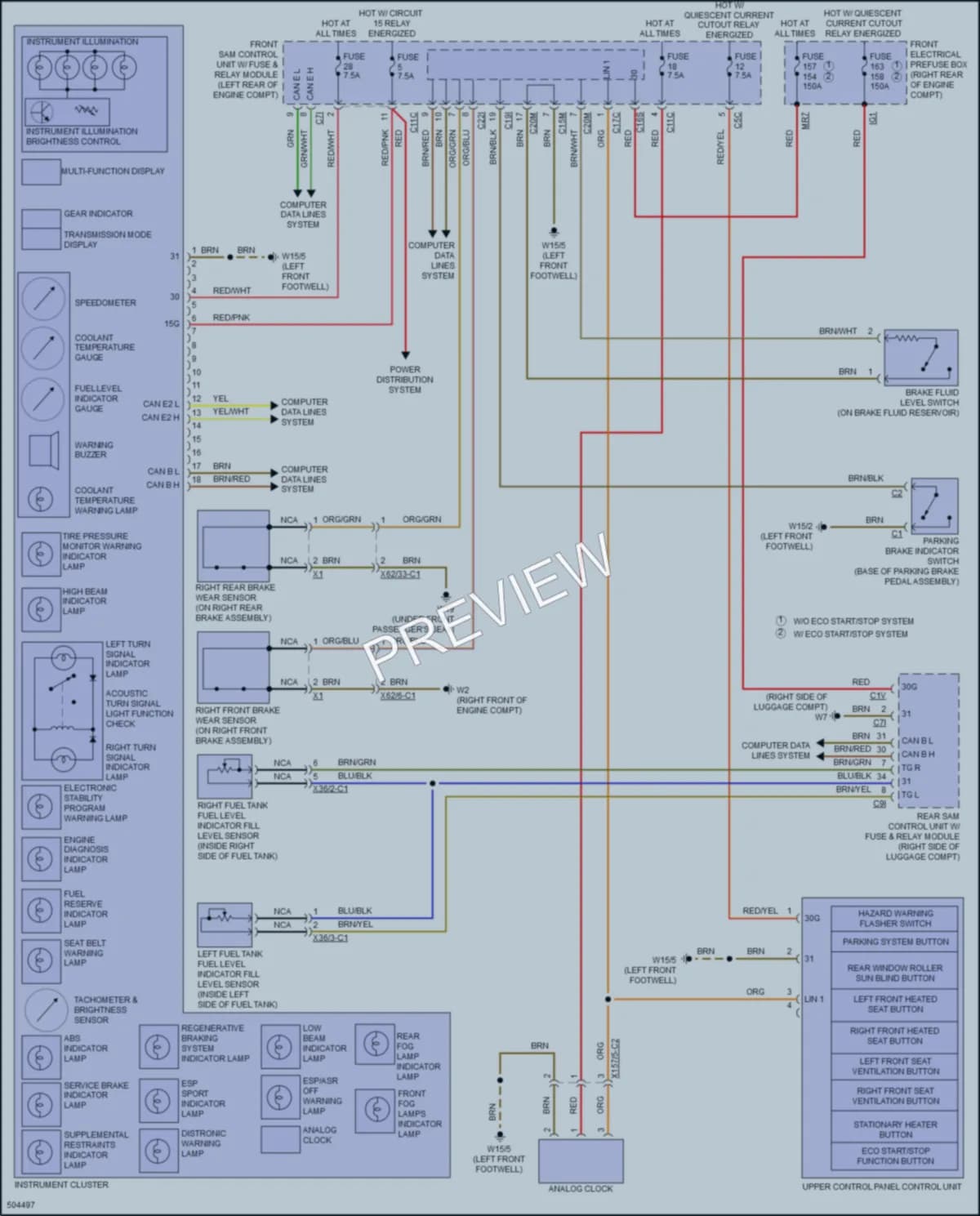 2016 MercedesBenz S400 Instrument Cluster wiring diagram preview