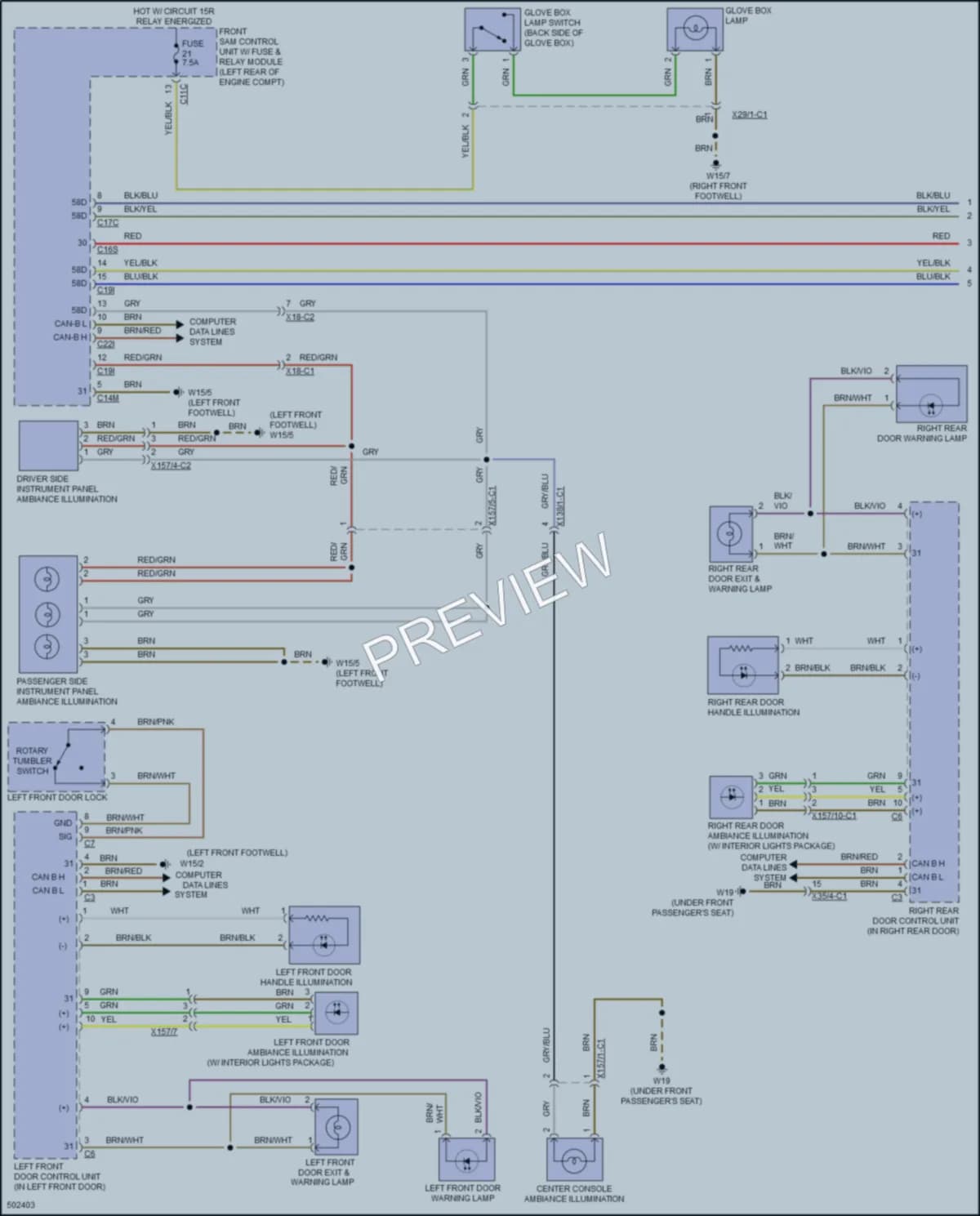 2016 MercedesBenz S400 Interior Lights wiring diagram preview
