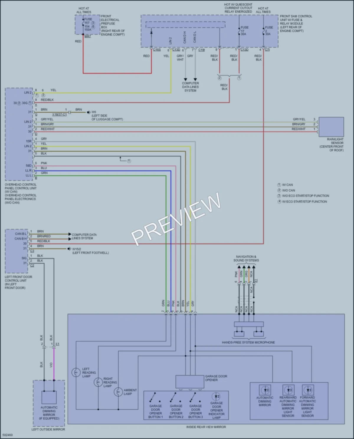 2016 MercedesBenz S400 Power Mirrors wiring diagram preview