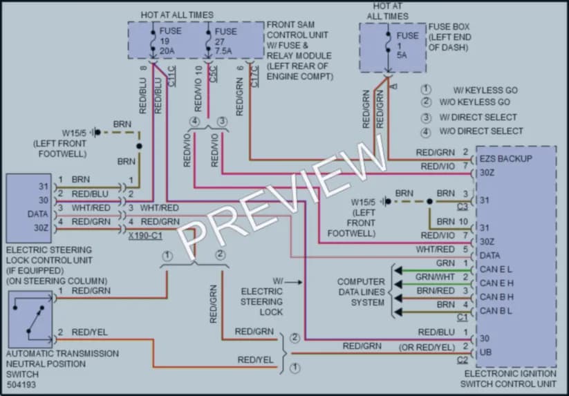 2016 MercedesBenz S400 Shift Interlock wiring diagram preview