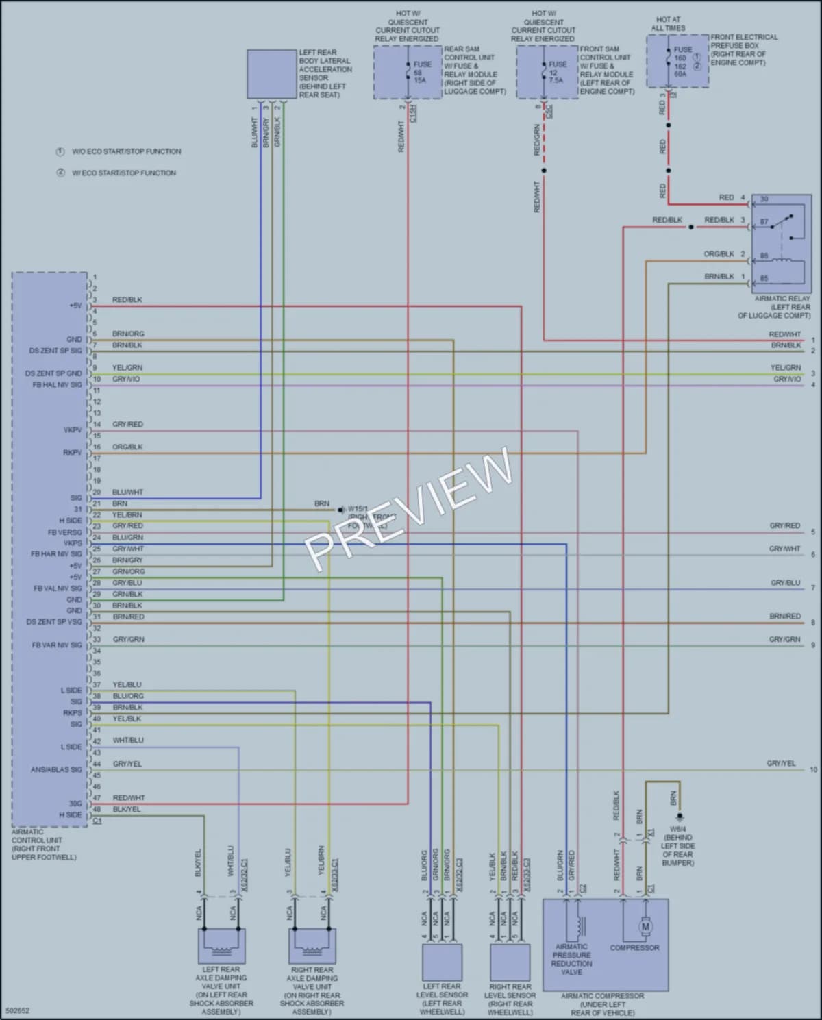 2016 MercedesBenz S550 Electronic Suspension wiring diagram preview