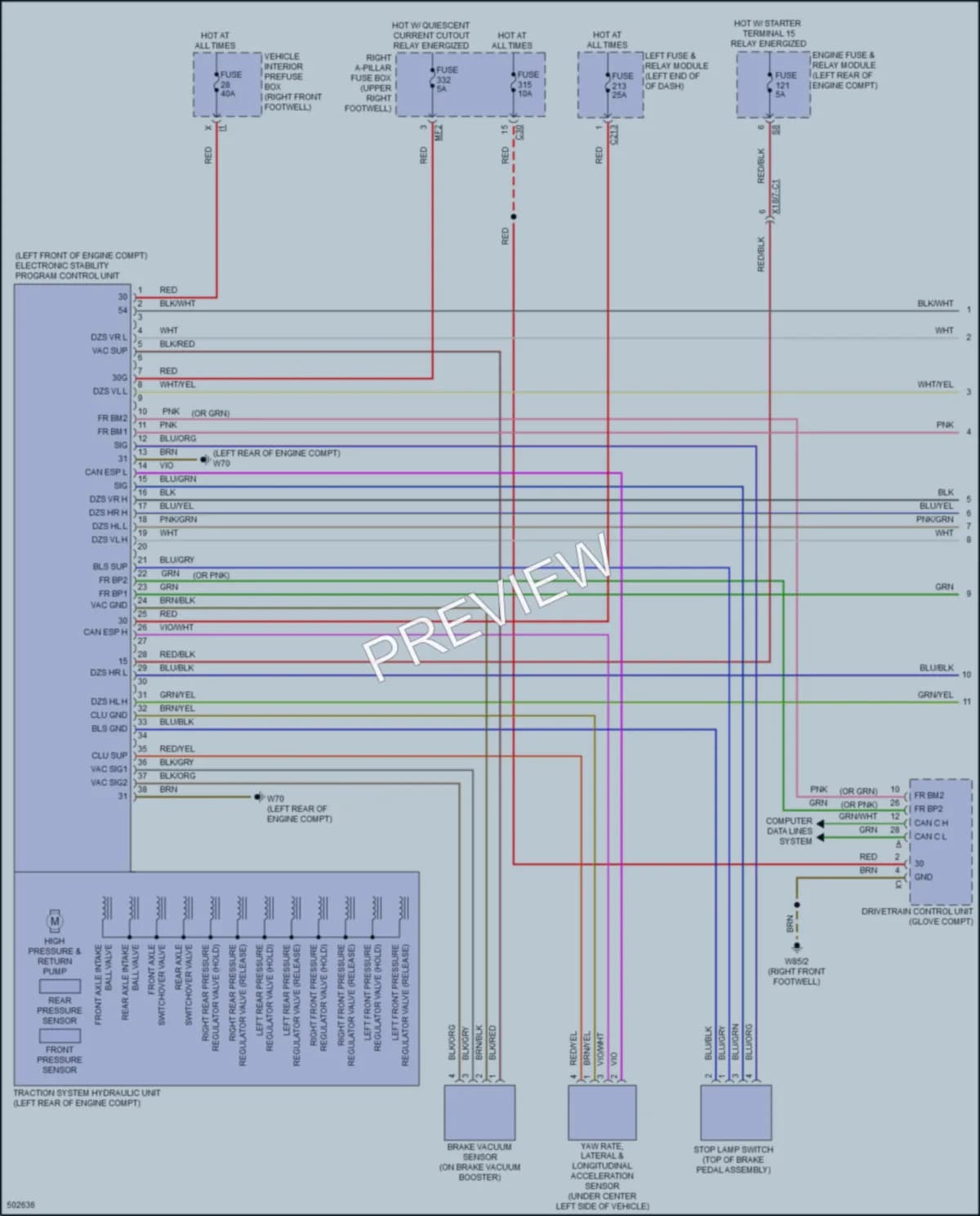 2016 MercedesBenz S550e Anti Lock Brakes wiring diagram preview