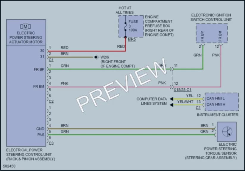 2016 MercedesBenz S550e Electronic Power Steering wiring diagram preview