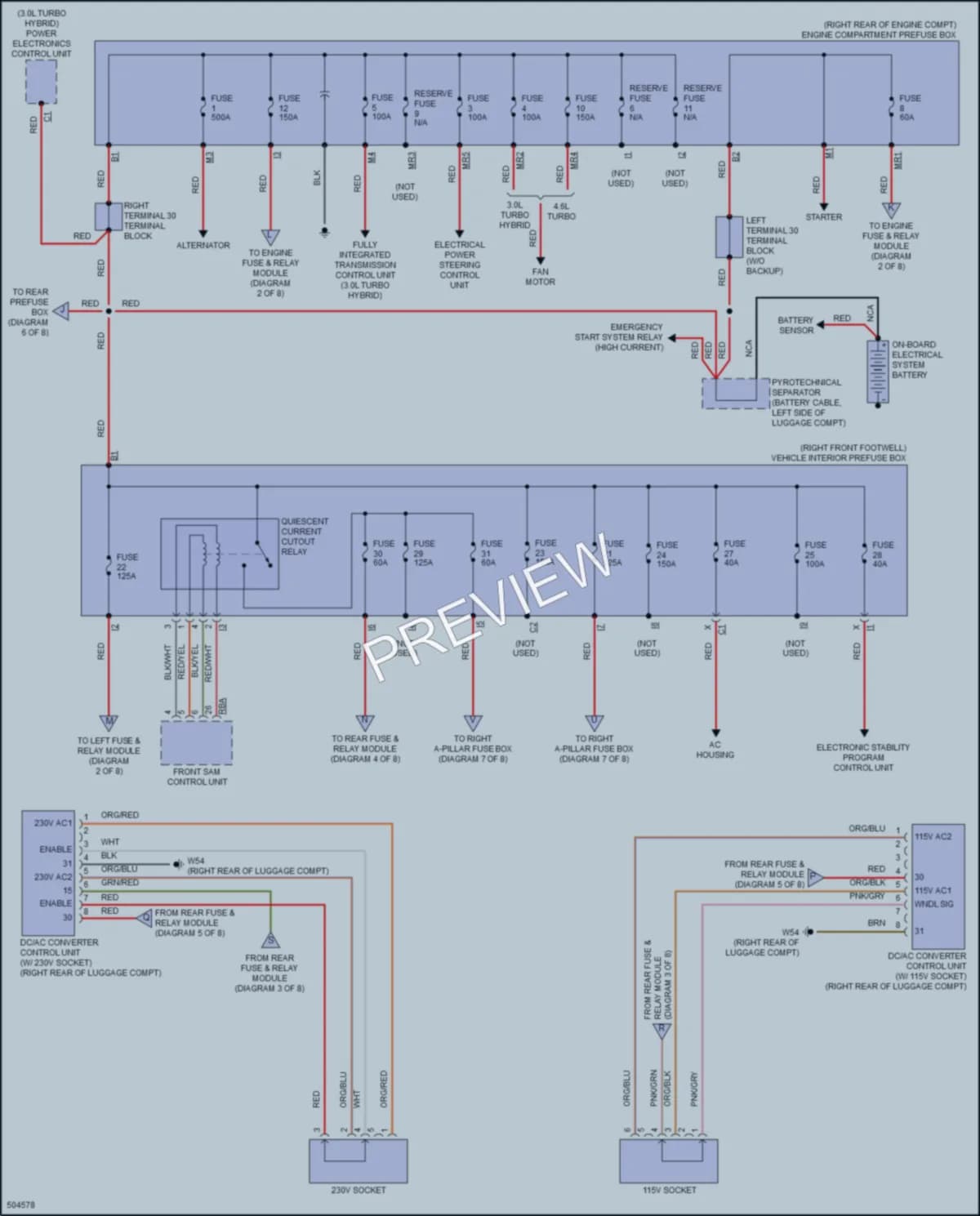 2016 MercedesBenz S550e Power Distribution wiring diagram preview