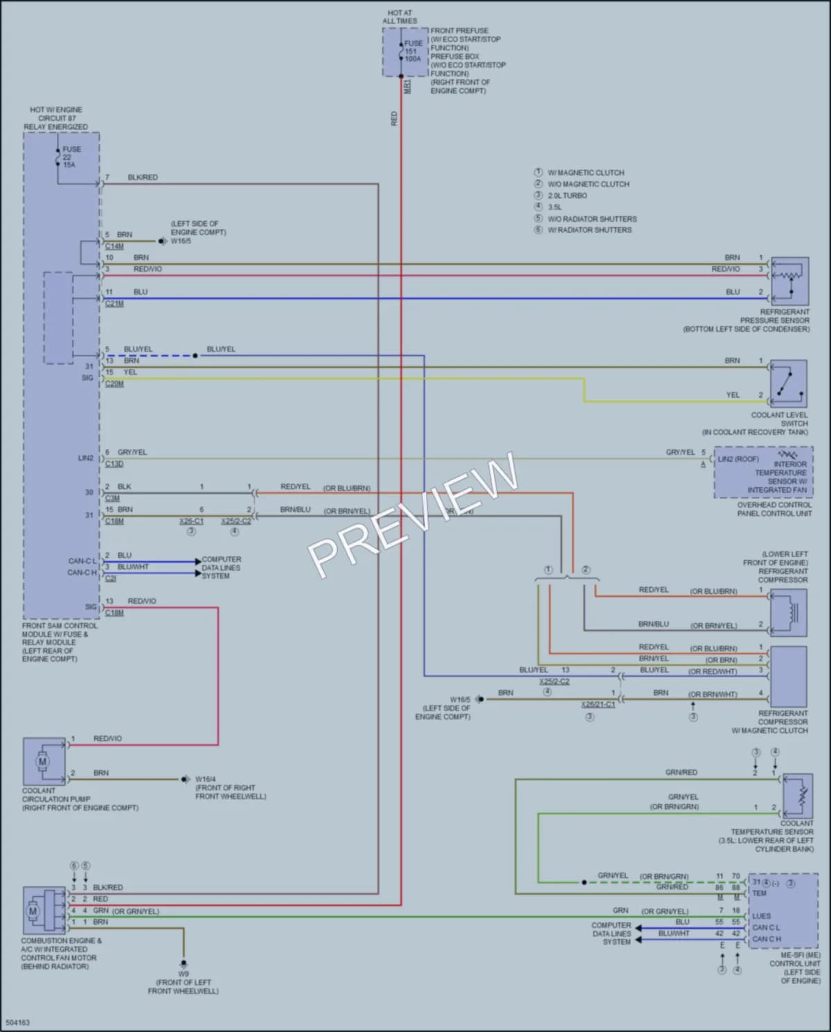 2016 MercedesBenz SLK300 Cooling Fan wiring diagram preview