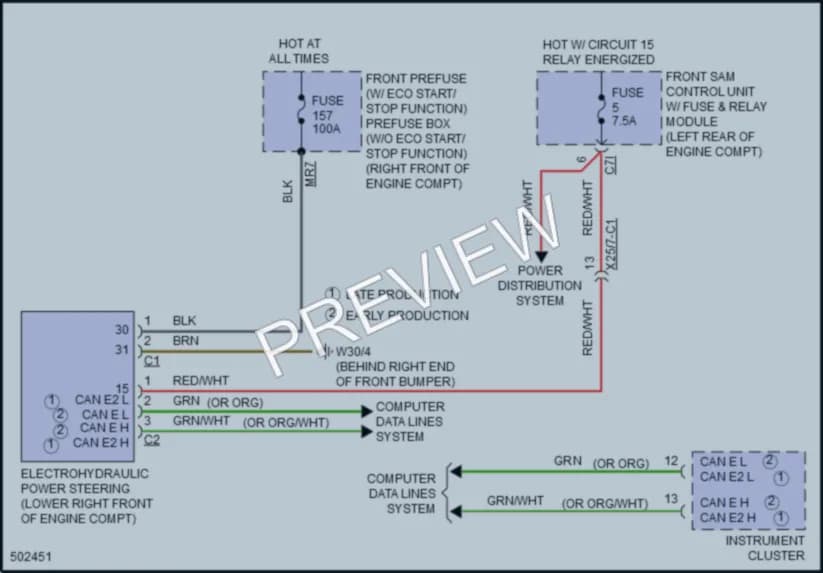 2016 MercedesBenz SLK300 Electronic Power Steering wiring diagram preview