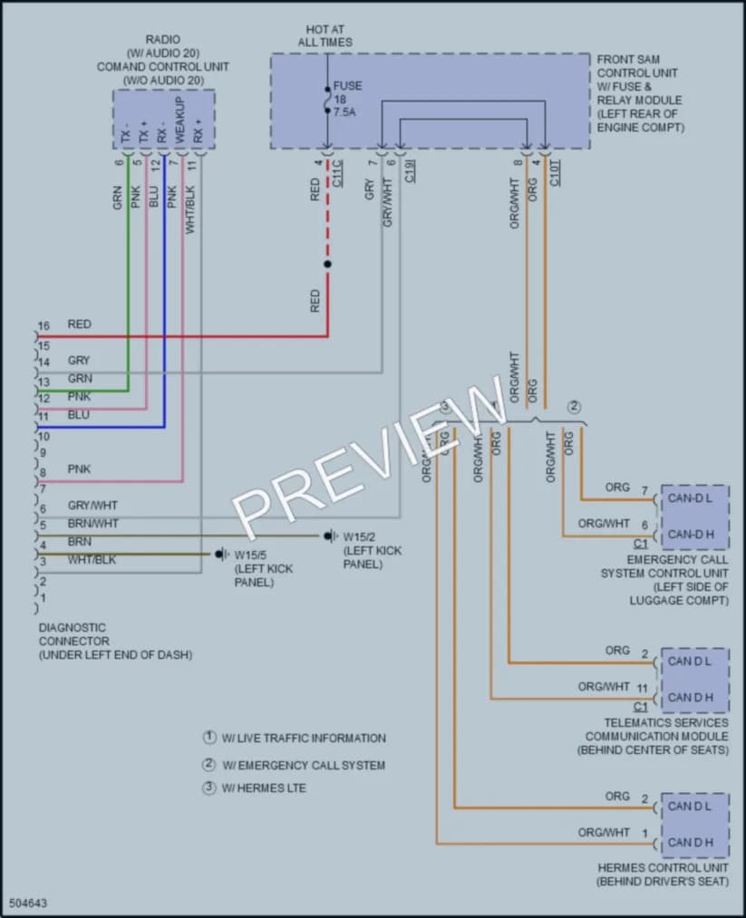 2016 MercedesBenz SLK350 Computer Data Lines wiring diagram preview