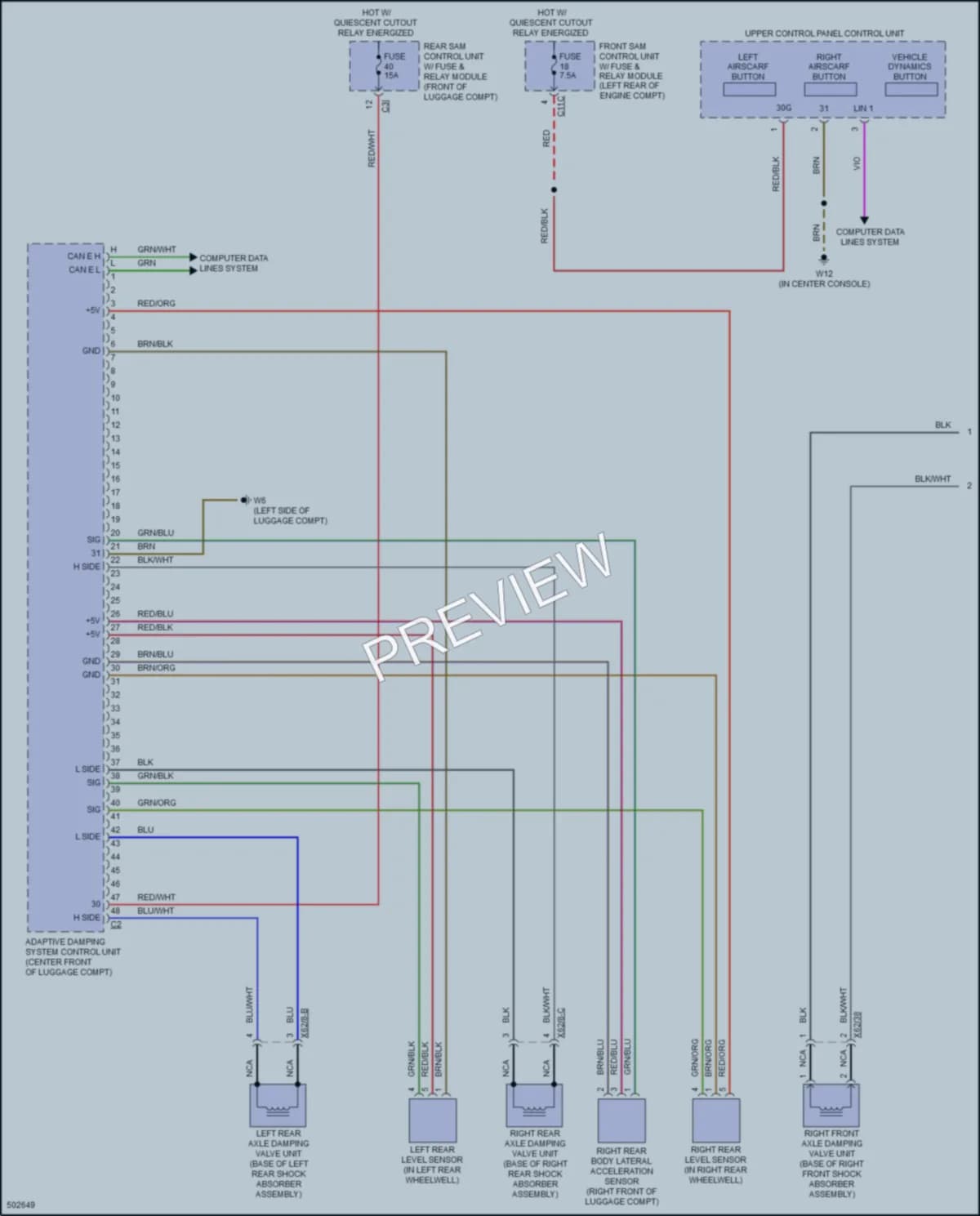 2016 MercedesBenz SLK350 Electronic Suspension wiring diagram preview