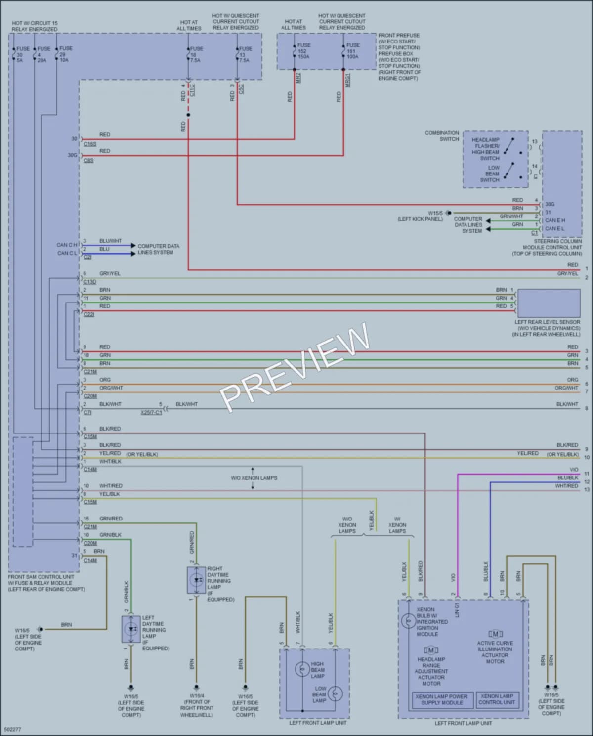 2016 MercedesBenz SLK350 Headlights wiring diagram preview