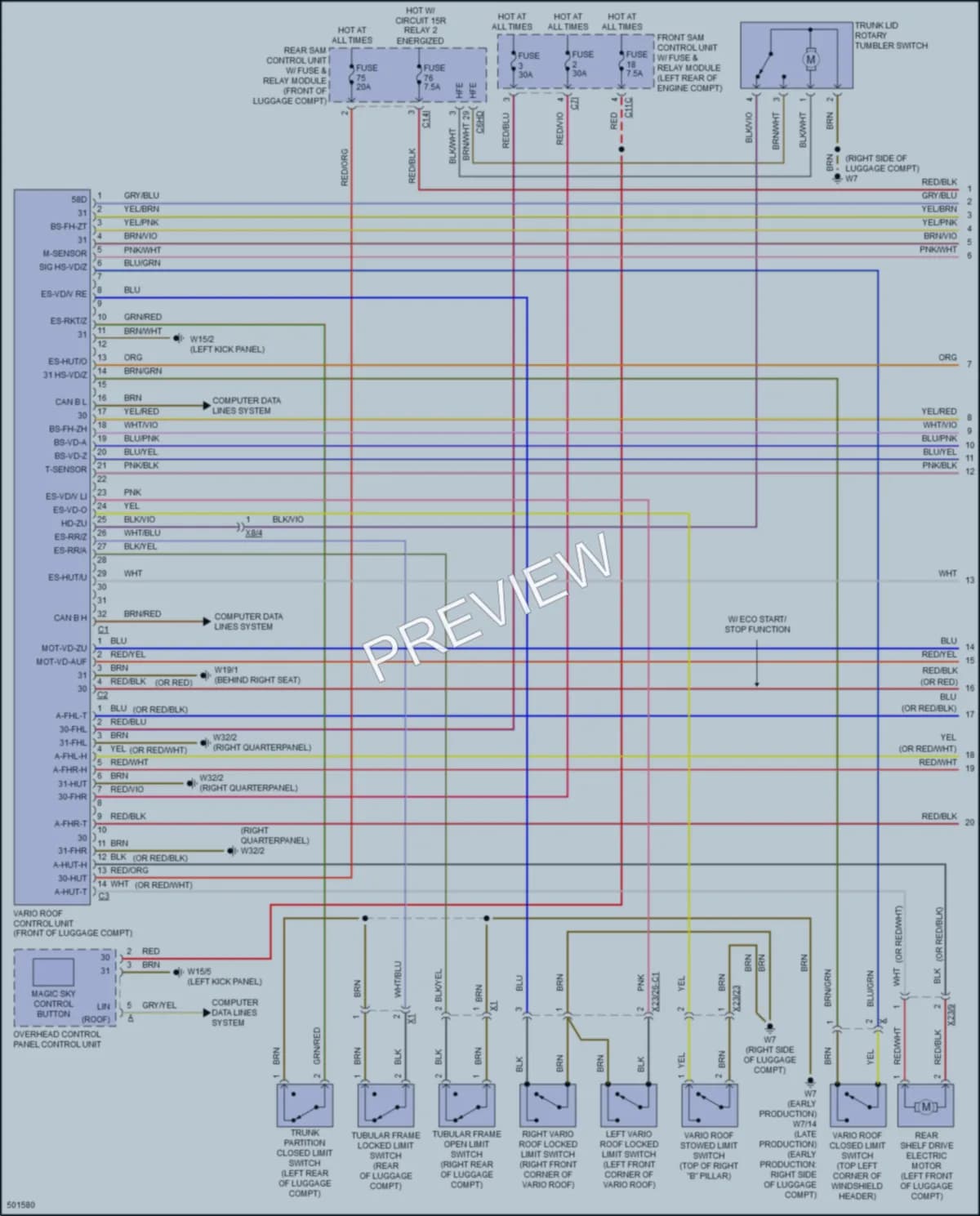 2016 MercedesBenz SLK350 Power Top Sunroof wiring diagram preview