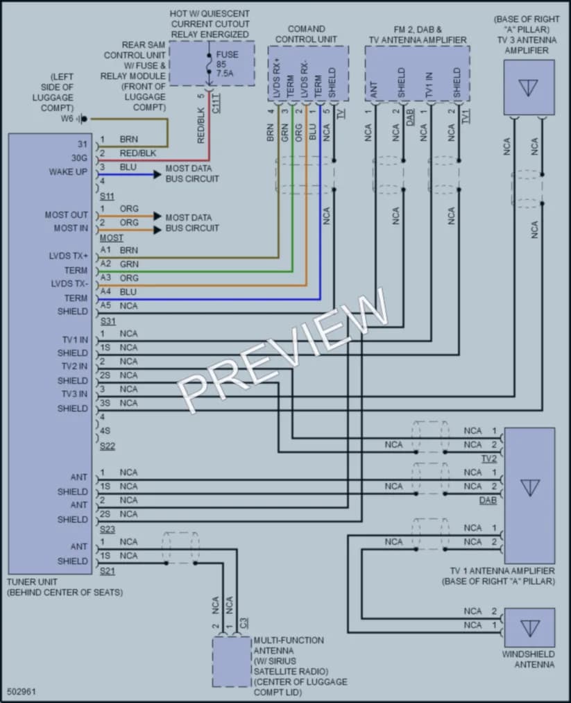 2016 MercedesBenz SLK350 Radio wiring diagram preview