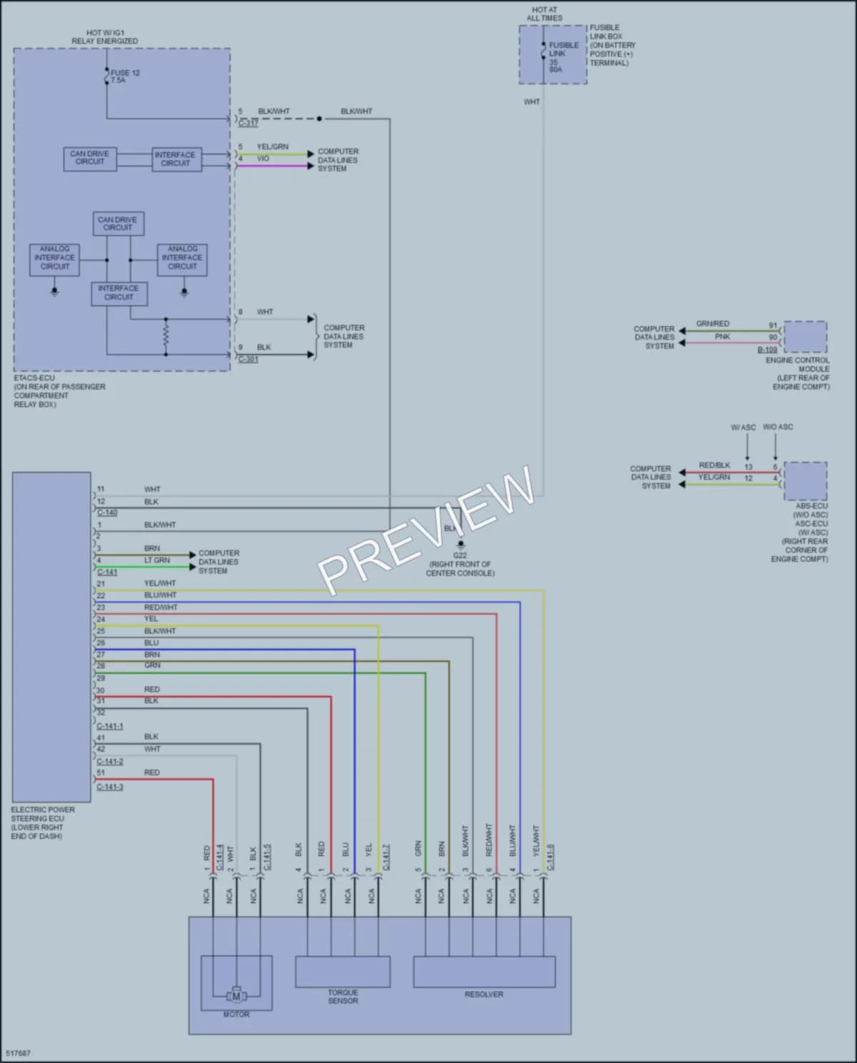 2016 Mitsubishi Lancer Electronic Power Steering wiring diagram preview