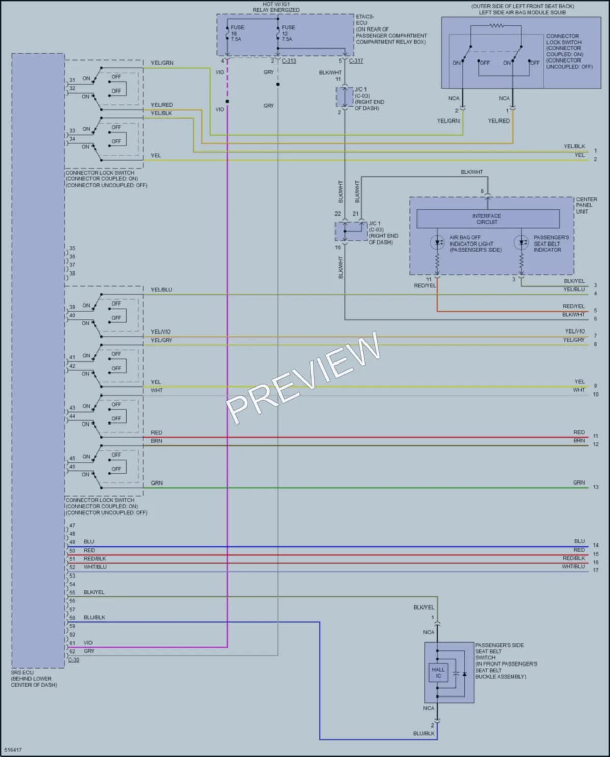 2016 Mitsubishi Lancer Supplemental Restraints wiring diagram preview
