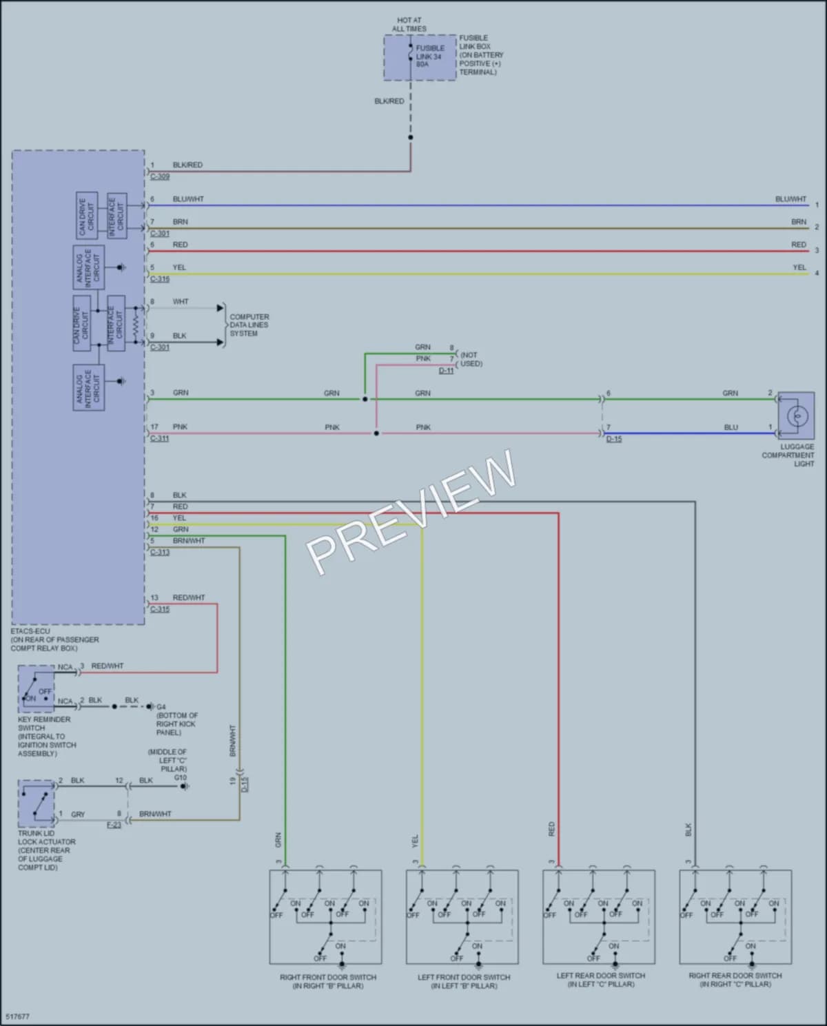 2016 Mitsubishi LancerSportback Interior Lights wiring diagram preview