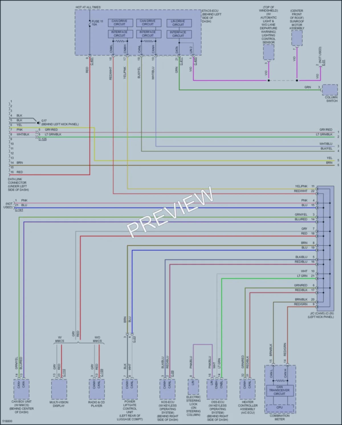 2016 Mitsubishi Outlander Computer Data Lines wiring diagram preview