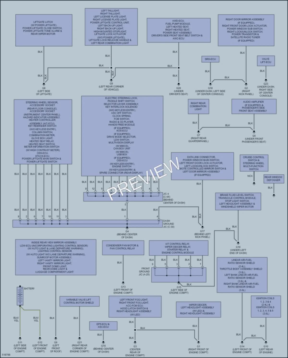 2016 Mitsubishi Outlander Ground Distribution wiring diagram preview