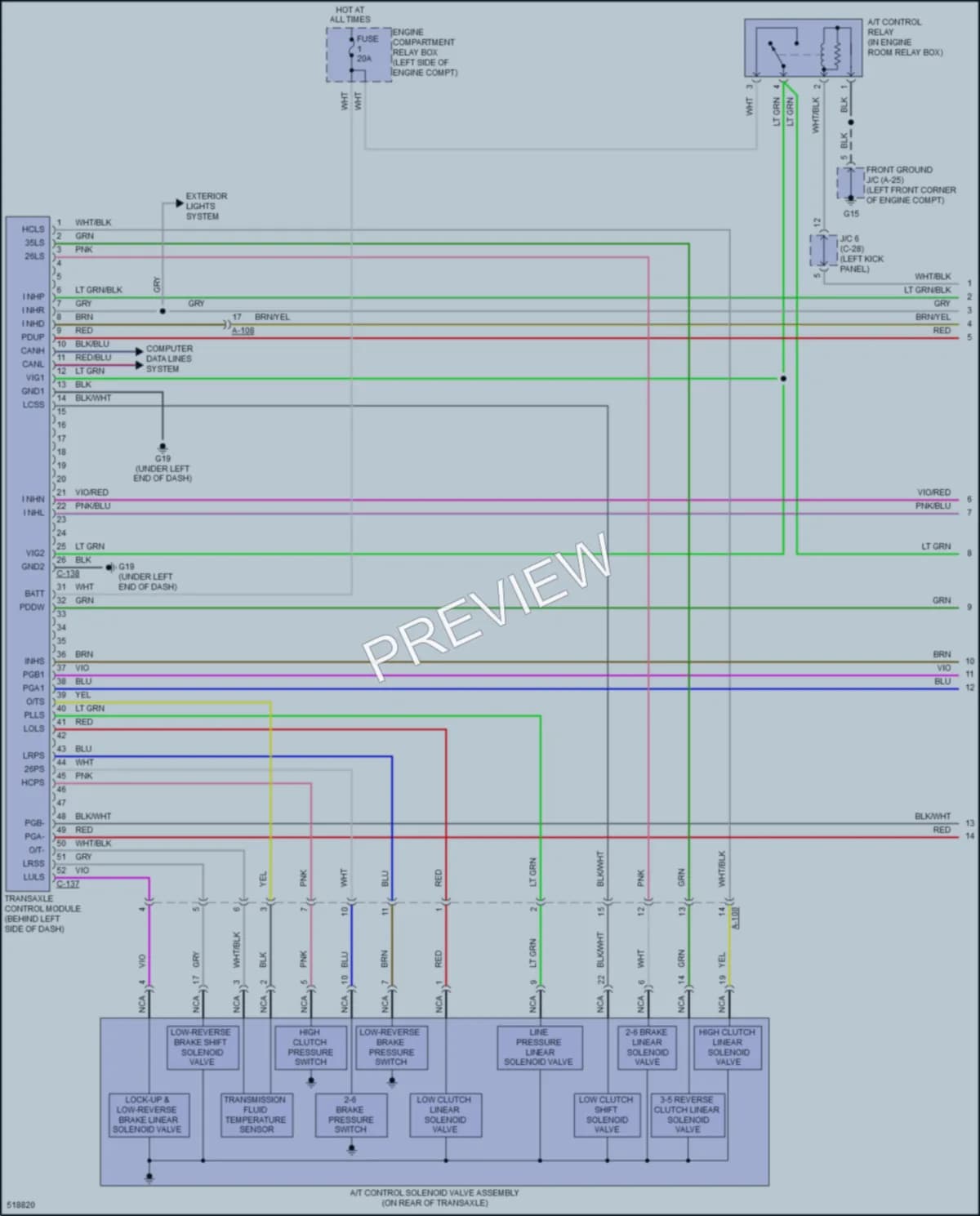 2016 Mitsubishi Outlander Transmission wiring diagram preview