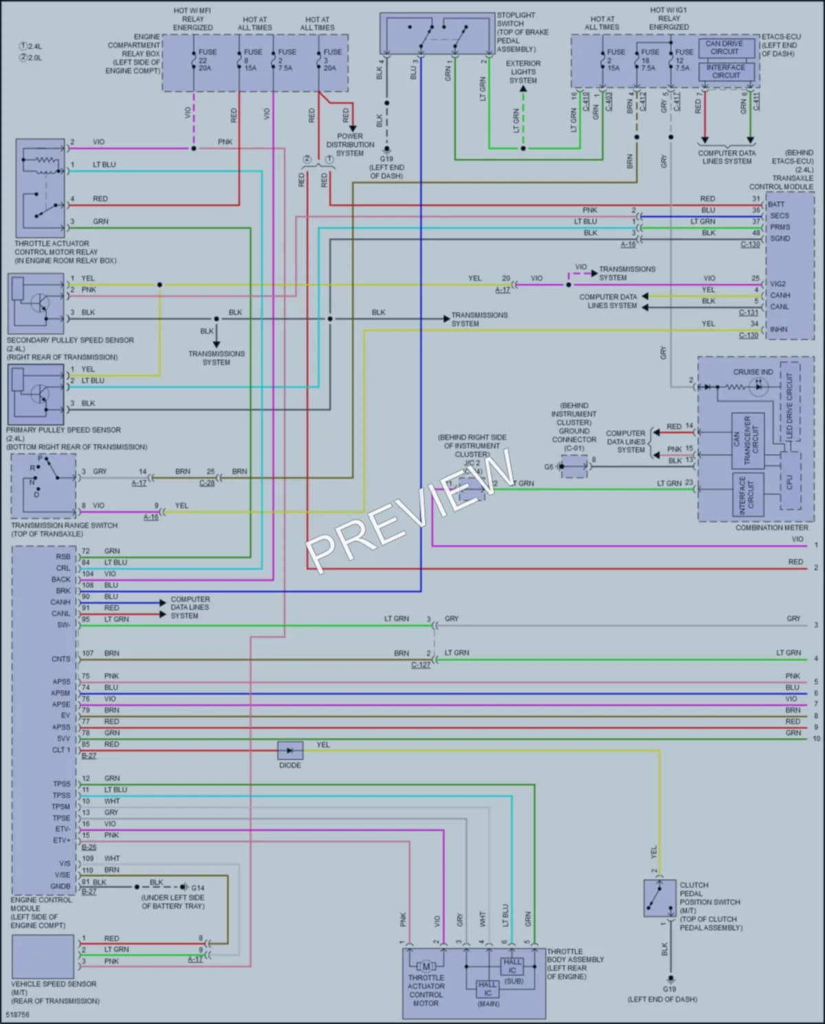 2016 Mitsubishi OutlanderSport Cruise Control wiring diagram preview