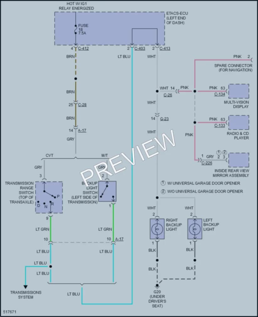 2016 Mitsubishi OutlanderSport Exterior Lights wiring diagram preview